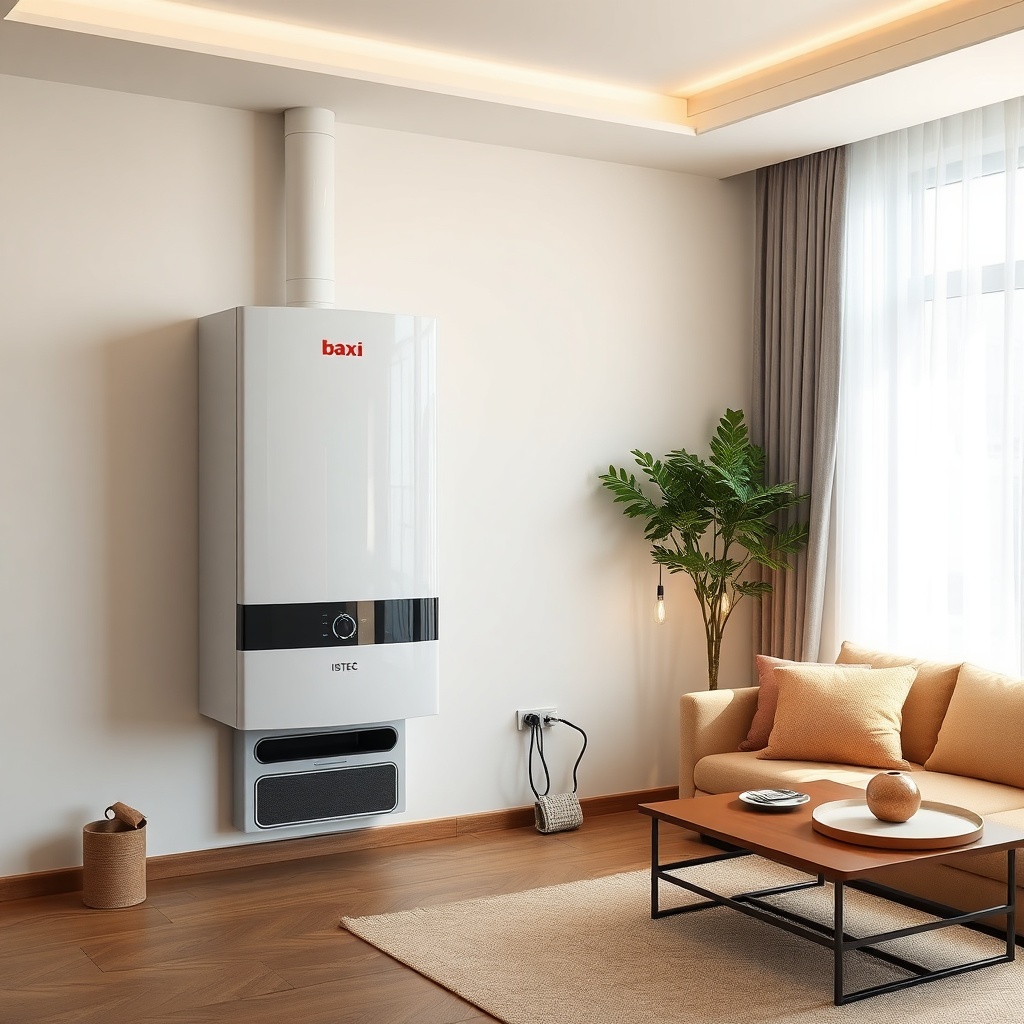 High-end Baxi Istec boiler installed in a modern Turkish apartment living room